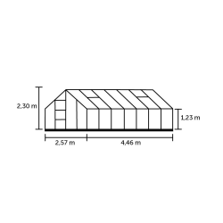 HALLS szklarnia ogrodowa Universal 148 czarna (11,5 m2; 2,57 x 4,46 m), szkło hartowane + baza